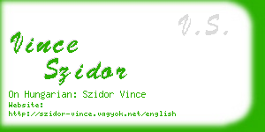 vince szidor business card